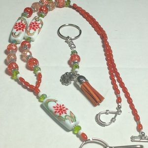 Lanyard ID necklace w/ matching key or purse charm